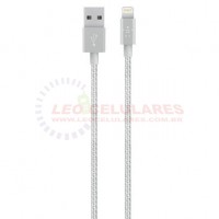 Cabo USB Lightning metalico para iPhone, iPad e iPod, MIXIT Belkin, Cinza